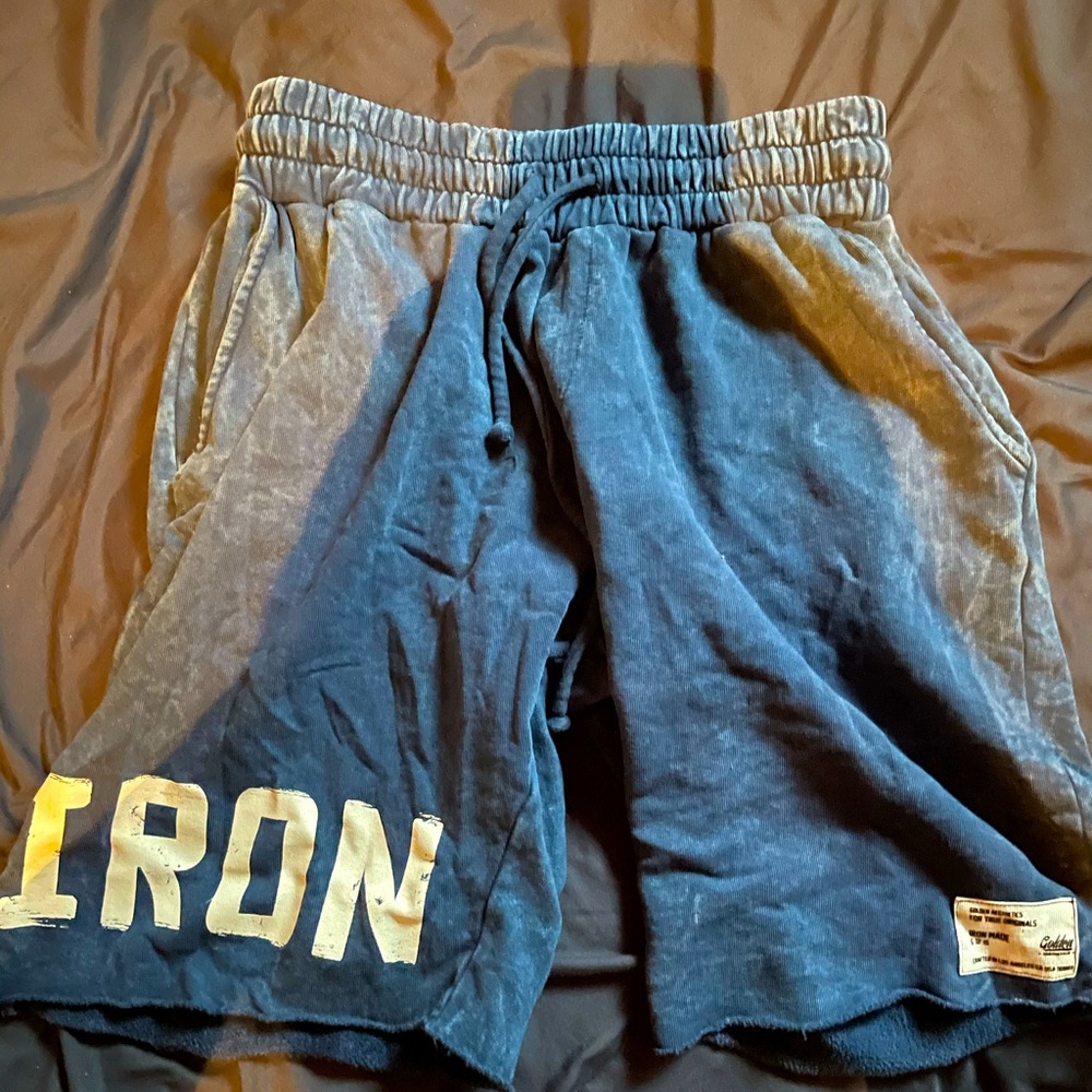 “iron” golden aesthetics shorts